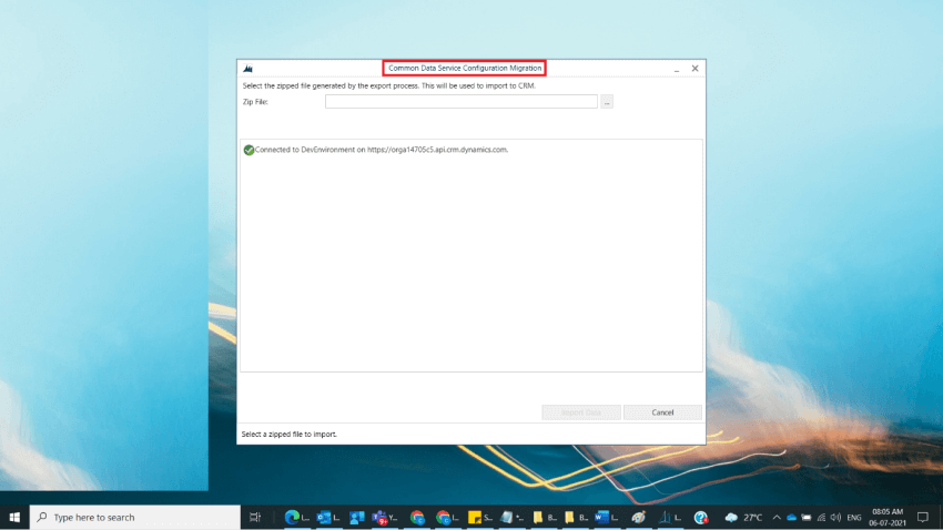Import Data File into Dynamics D365 Environment using Data Migration Utility